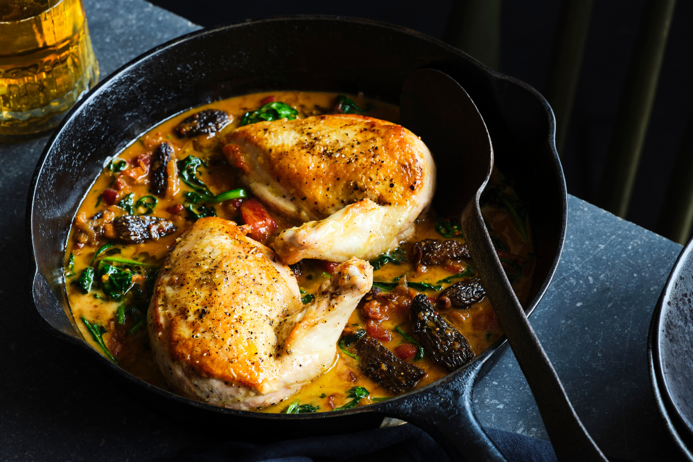 Chicken Supremes with Creamy Spinach & Mushroom Sauce