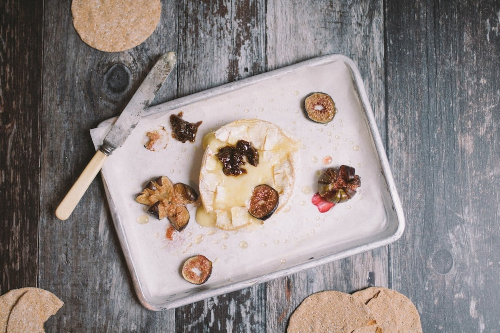 Garlic, Fig & Honey Baked Somerset Camembert
