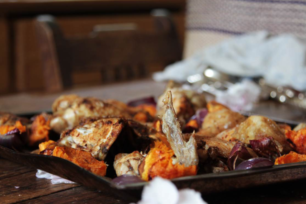 Madeleine Shaw's Roast Chicken with Pumpkin & Red Onion