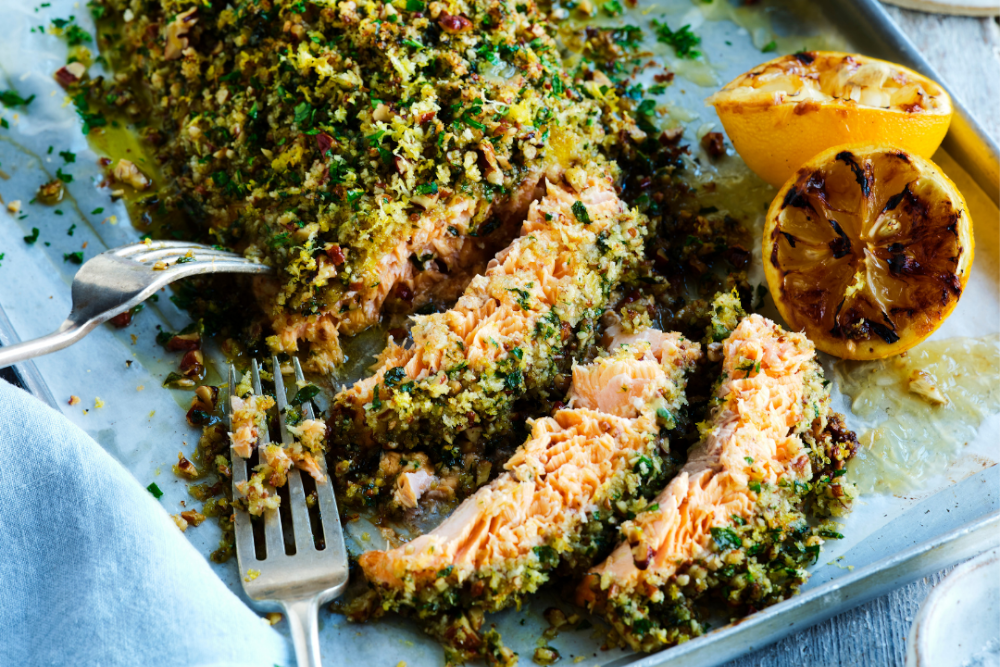 Maple & Pecan Crusted Trout