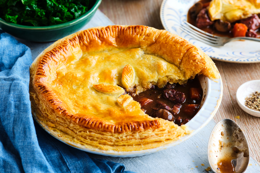 Mixed Game Pie in Red Wine