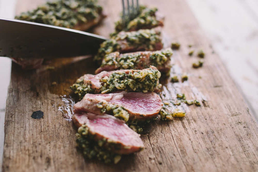 Pesto Topped Mutton