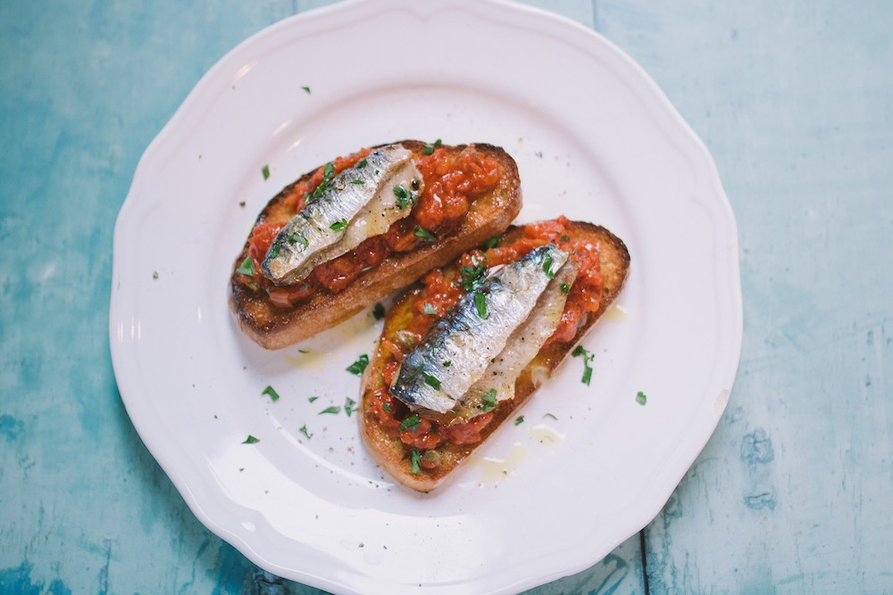 Sardines on Toast with Homemade Tomato Sauce