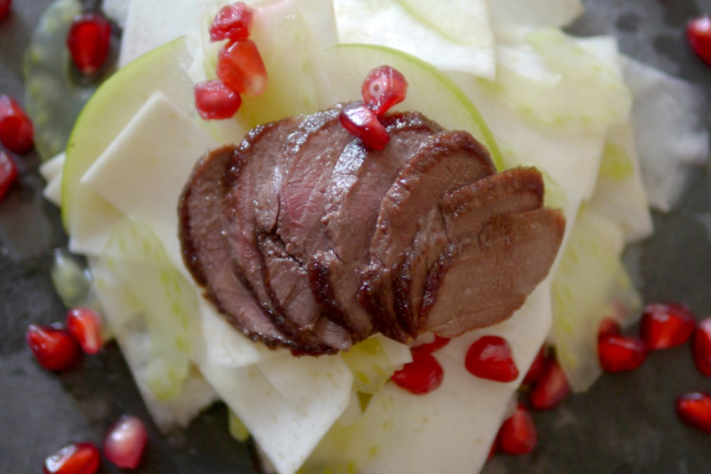 Woodpigeon with Celeriac & Apple Slaw