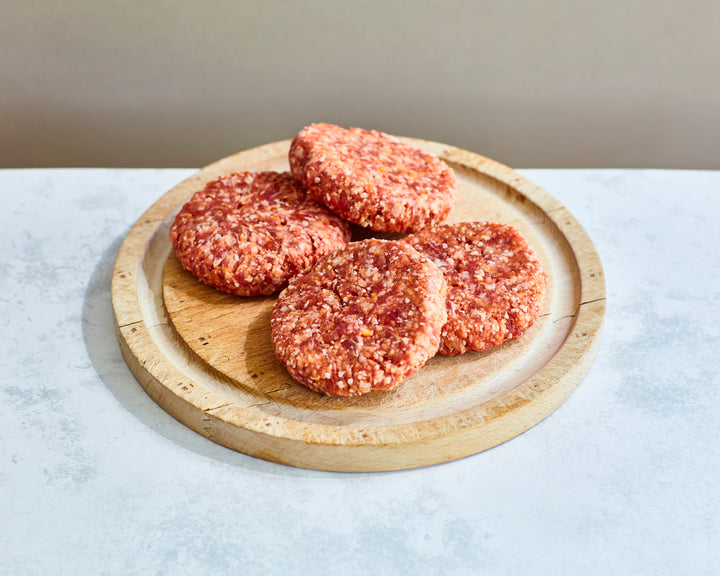 Field & Flower Beef & Chorizo Burgers, Pack of 4 (454g)