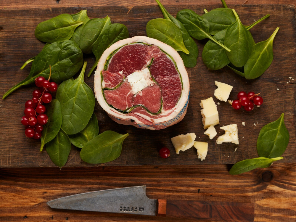 Lamb Saddle with Cheese & Spinach