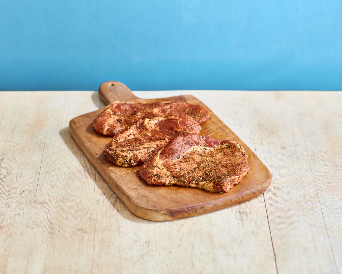 Jerk Pork Shoulder Steaks, Pack of 3 (340g)
