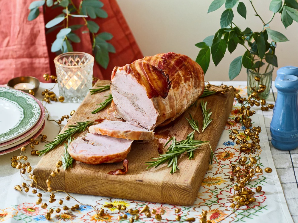 Sous Vide Turkey Breast with Chestnut and Pancetta Stuffing