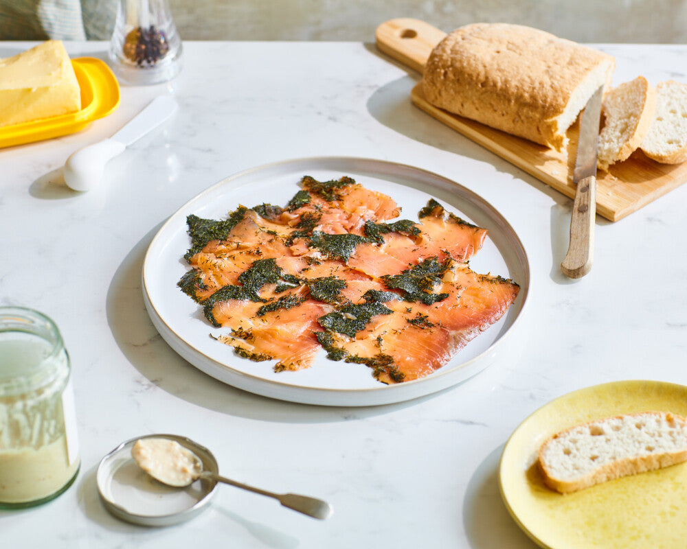 Land-Based Silverscale Salmon Gravadlax, D-Cut (100g)
