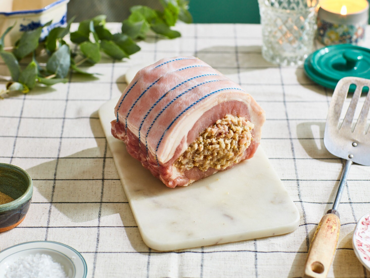 Pork Loin with Brandy, Apple & Sage Stuffing