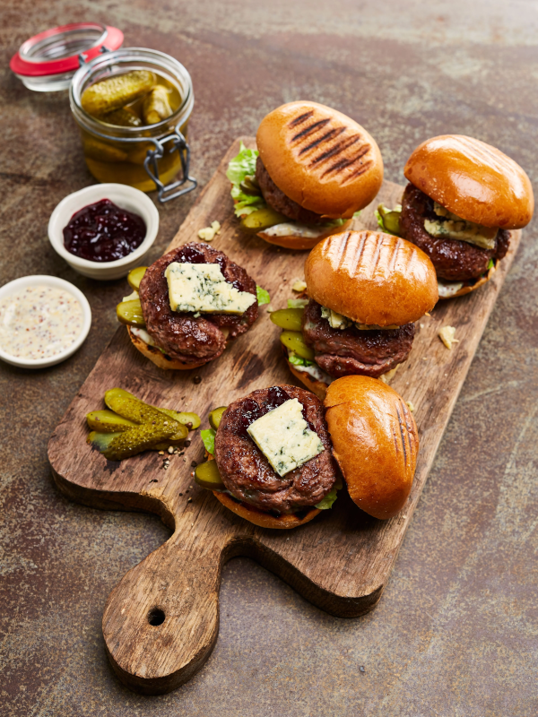 Festive mini burger slider canapés