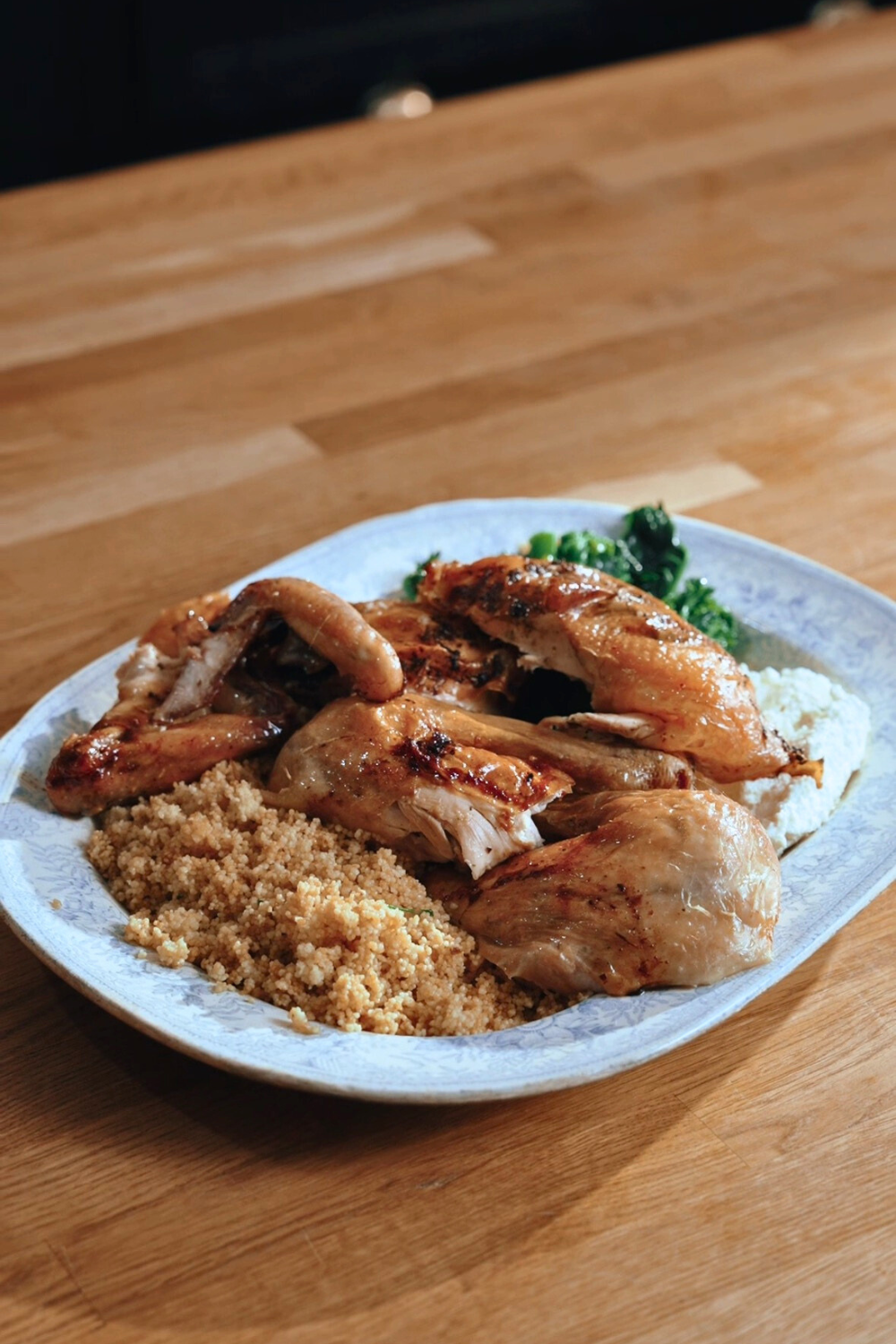 Whole Roast Chicken with Herb Butter, Whipped Ricotta, Couscous ...