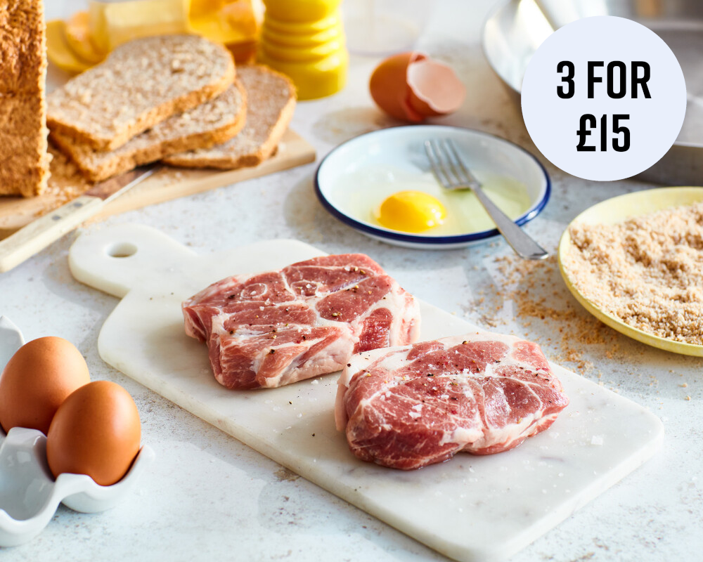 Pork RibEye Steaks, Pack of 2 (400g) Field & Flower