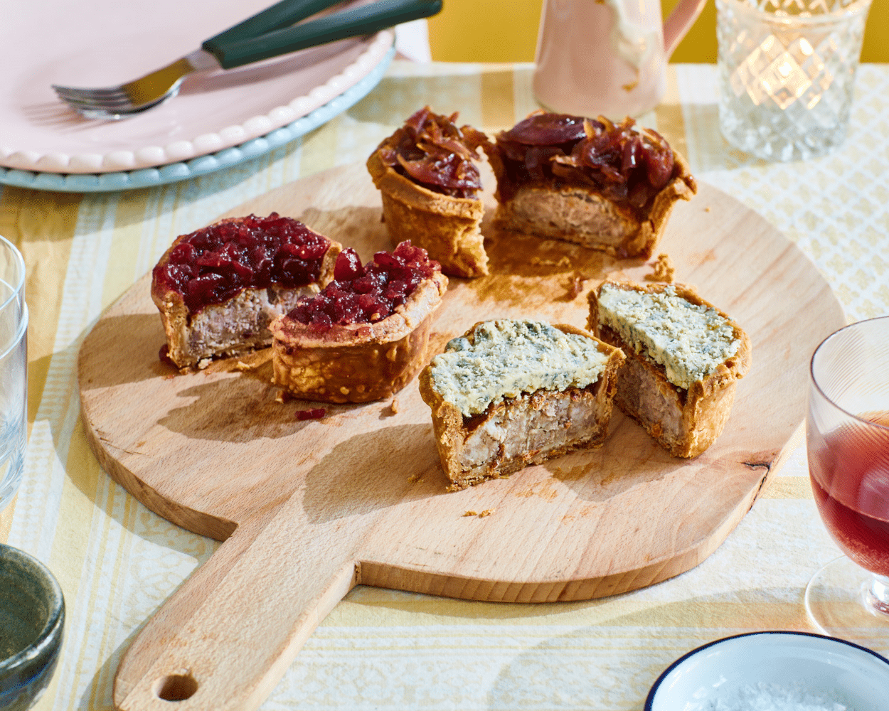 Trio of Topped Pork Pies (600g)