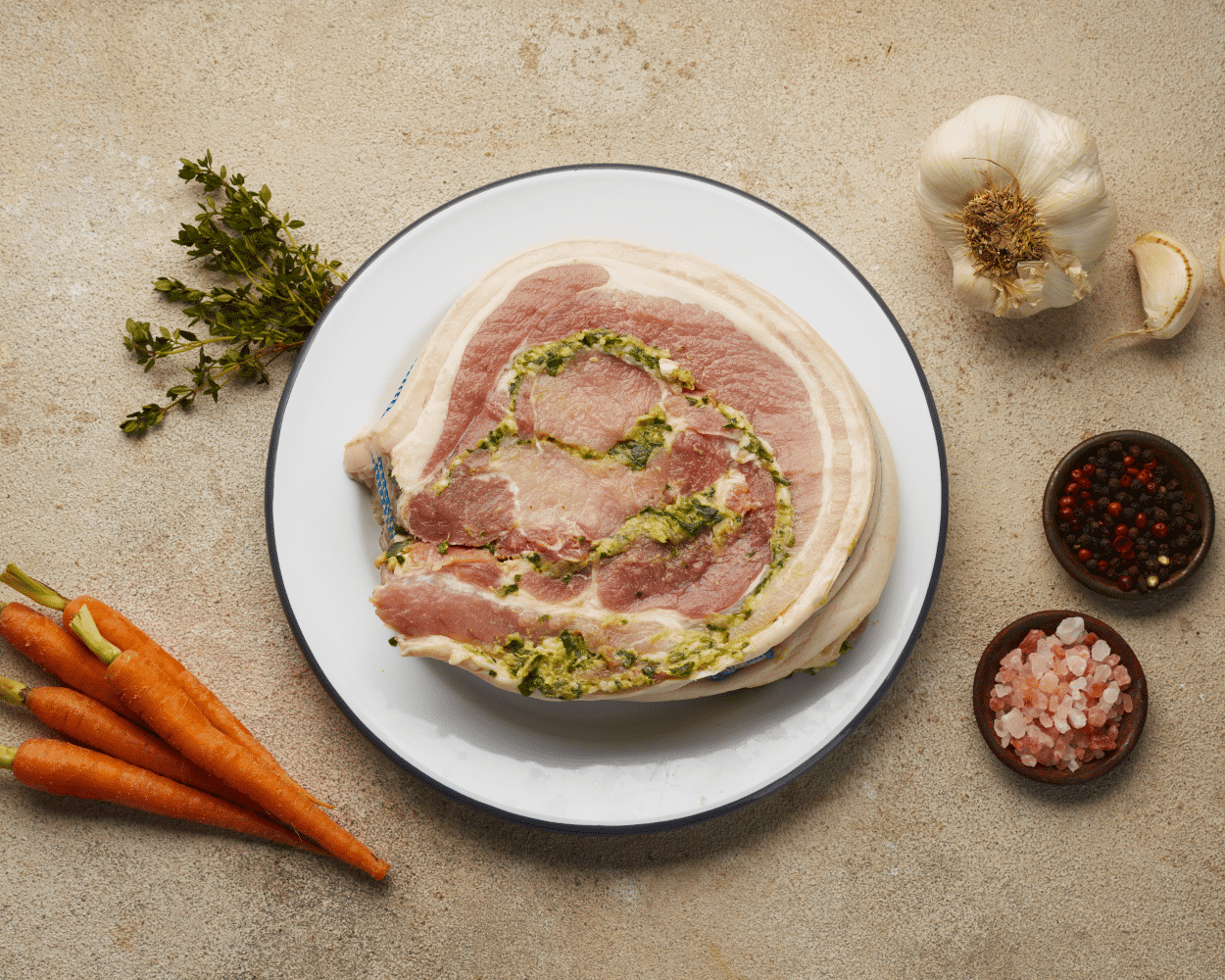 Belly Porchetta with Wild Garlic & Thyme (1kg)