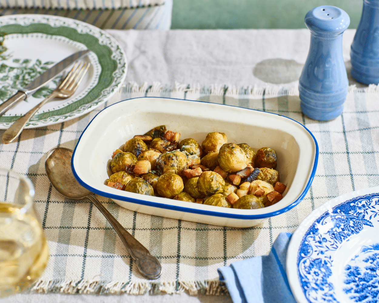 Charred Brussels Sprouts with Pancetta & Chestnuts (400g)