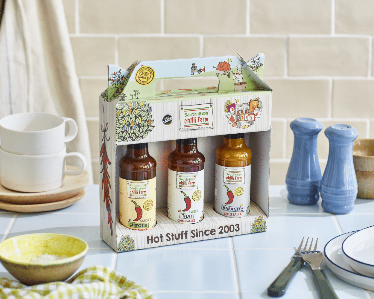 Unavailable - South Devon Chilli Sauce Gift Box, Pack of 3 (420g)